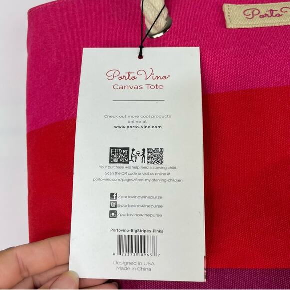 Porto Vino canvas tote insulated compartment NWT - Picture 15 of 16